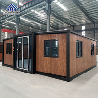 Casa Contenedor de Acero de Lujo con Doble Ala Expandible, 20ft 40ft, Moderna, Plegable, Prefabricada, Modular, Pequeña Oficina, Almacén