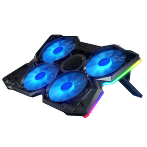 Accessoire pour ordinateur portable <span class=keywords><strong>PC</strong></span>, 4 grands ventilateurs LED, <span class=keywords><strong>refroidisseur</strong></span> USB pour ordinateur portable, <span class=keywords><strong>17</strong></span> <span class=keywords><strong>pouces</strong></span>, éclairage RGB pour jeux, tapis de refroidissement pour ordinateur portable - Product Image 1