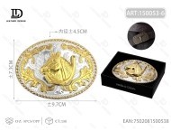 Fibbia per cintura rotonda in argento nero opaco da 4,5 cm in lega placcata - Product Image 3