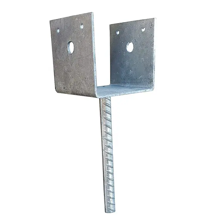 Galvanized U Shape Fence Post Holder Ground Spike Post Anchor