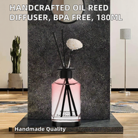 Diffuseur d'huiles essentielles en verre artisanal de qualité supérieure, capacité de 180 ml, sans BPA, sans alcool, longue durée (3 mois), multi-usages, pour la maison