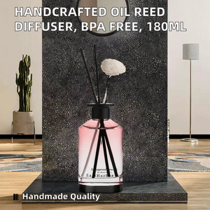 Premium Quality Handcrafted Glass Oil <b>Reed</b> <b>Diffuser</b> 180mL Capacity BPA Free Alcohol Free Long-Lasting 3 Months Multi-Use Home - Product Image 2