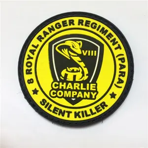 Aangepaste 3d Badge Rand Rubber Patches Pvc Patch Ijzer-Op Kledinglabel