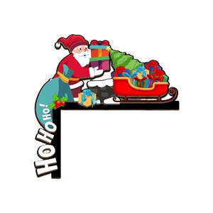 Decoración Navideña de Madera para Esquina de Puerta, Diseño de Reno y Santa Claus, Hecha a Mano, Decoración Festiva para Puerta - Product Image 5