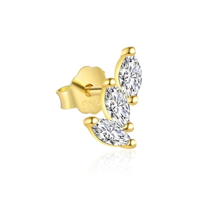 Delicate 925 in argento Sterling placcato oro 18K gioielli alla moda Marquise zircone <span class=keywords><strong>orecchini</strong></span> <span class=keywords><strong>a</strong></span> <span class=keywords><strong>cerchio</strong></span> <span class=keywords><strong>set</strong></span> da donna - Product Image 5