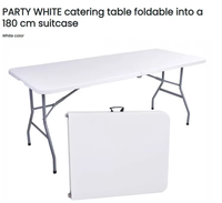 Table de pique-nique pliante rectangulaire blanche en vente chaude, intérieure et extérieure, moderne, populaire pour les mariages, les gymnases, l'extérieur, la salle de bain, l'école