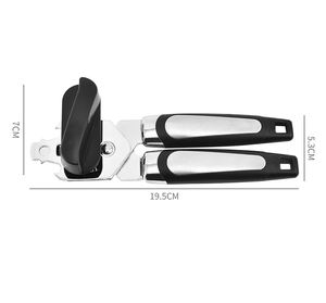 3 в 1 Универсальный ручной консервный нож со встроенными крышками и открывалка для бутылок с острой режущей кромкой из нержавеющей стали - Product Image 4