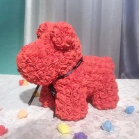 Populaire PE Rose Mousse Fleur Réel Chinois Saint Valentin Cadeau En Gros Chien pour Petite Amie Anniversaire Éternel Mousse Fleur Chien