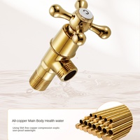 Robinet de Douche Classique en Laiton Doré Style Rétro Européen, avec Poignée Fleur de Prunier Universelle, pour Baignoire et Douche, en Céramique, Effet Pluie