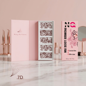 NQ Lashes Factory – Faux cils en éventail faits à la main, individuels, 7D, en faux vison, tailles mixtes, faciles à poser, avec boîte d'emballage - Product Image 2