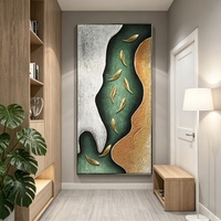 Peinture à l'huile abstraite murale 3D de luxe sur toile, motif neuf poissons dorés, peinte à la main, décoration moderne à suspendre, grande taille personnalisée