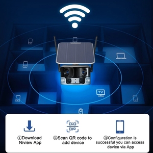 4K Hình ảnh toàn cảnh năng lượng mặt trời bảng điều khiển điện an ninh máy ảnh với wifi 4G <span class=keywords><strong>Sim</strong></span> 8MP niview cho nhà bãi đậu xe thể thao lĩnh vực sân vận động - Product Image 4