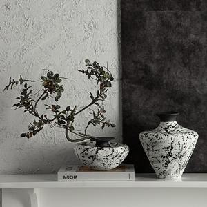 Arrangements floraux en céramique faits à la main rétro, style moderne, vases décoratifs pour comptoirs, pour la maison, les hôtels, ornements de style sobre - Product Image 5