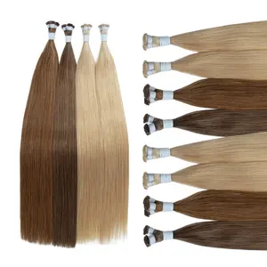 Best quality 100% unprocessed double drawn human hair 12a grade virgin hand tied weft hair extension