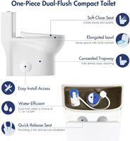 Toilette ronde en céramique en deux pièces avec cuvette allongée P/S Trap Commode pour salle de bain WC Water Closet