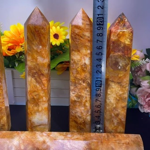 Tour de Guérisseur Doré Naturel Vente en Gros Jaune Quartz Hématoïde Point Obélisque Cristal Artisanat pour la Décoration et la Méditation - Product Image 5
