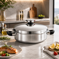 5 plis 304 aciers inoxydables casserole basse casserole jumbo poêle pour cuisine cuisson sécurité micro-ondes lave-vaisselle