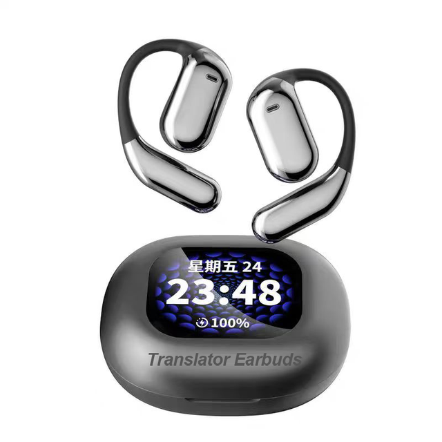 Language Translator Earbuds Offer Two Way Real-time 144 Languages LCD Ows AI Earphone Online Instant Voice Translation Headphone