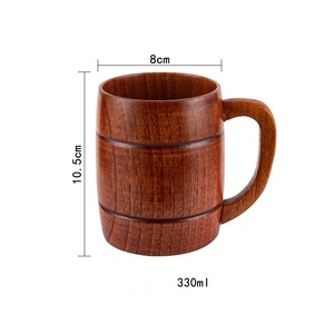 Chope à bière rustique en bois faite à la main, style Viking vintage unique, pour hommes et femmes, idéale pour le camping en plein air, cadeau pour papa et mari - Product Image 2