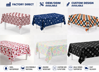 Nappe de table en PEVA non tissé, motif floral violet, imperméable, pour salle à manger