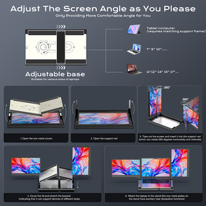 Extension d'écran d'ordinateur portable F3, moniteur portable rotatif à 360 ° de 14 pouces, triple IPS 1080P, <span class=keywords><strong>compatible</strong></span> avec Windows <span class=keywords><strong>Mac</strong></span> et <span class=keywords><strong>Mini</strong></span> PC portable - Product Image 3