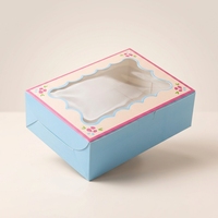 Boîte à donuts personnalisée biodégradable 4/6 donuts, emballage en carton blanc carré avec fenêtre