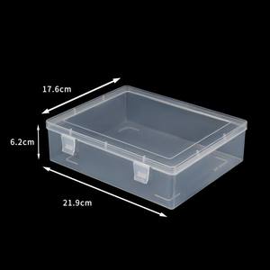 Caja de Almacenamiento de Plástico Transparente Rectangular 5530-22 con Tapa para Organizar Objetos Pequeños en el Escritorio de Oficina, Hisopos de Algodón, Almohadillas - Product Image 4