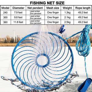 Long Recycle Nylon Monofilament Floating Fly <strong>Hand</strong> Throw Cast <strong>Landing</strong> Carp Foldable Fishing <strong>Net</strong> Mesh Sale Manufactures - Product Image 2