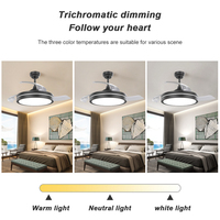 Ventilateur de Plafond Invisible de 42 Pouces avec Contrôle APP, Couleur RVB, Dimmable, Rétractable, pour l'Intérieur