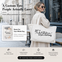 Sac fourre-tout en toile de coton naturel moyen imprimé sur mesure avec longue anse et impression de lettres pour campagne publicitaire, usine OEM