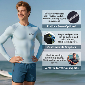 Tùy chỉnh người đàn ông phát ban bảo vệ chất lượng cao bjj MMA người đàn ông Rashguard UPF 50 + Mặt trời bảo vệ nhanh chóng khô lướt bơi phát ban vest - Product Image 4