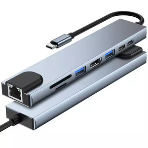 8-in-1 <b>USB</b>-C Docking Station <b>USB</b> 3.0 PD Hub With <b>Charging</b> Ethernet 4K TF/SD Card for and Other Devices - Product Image 1