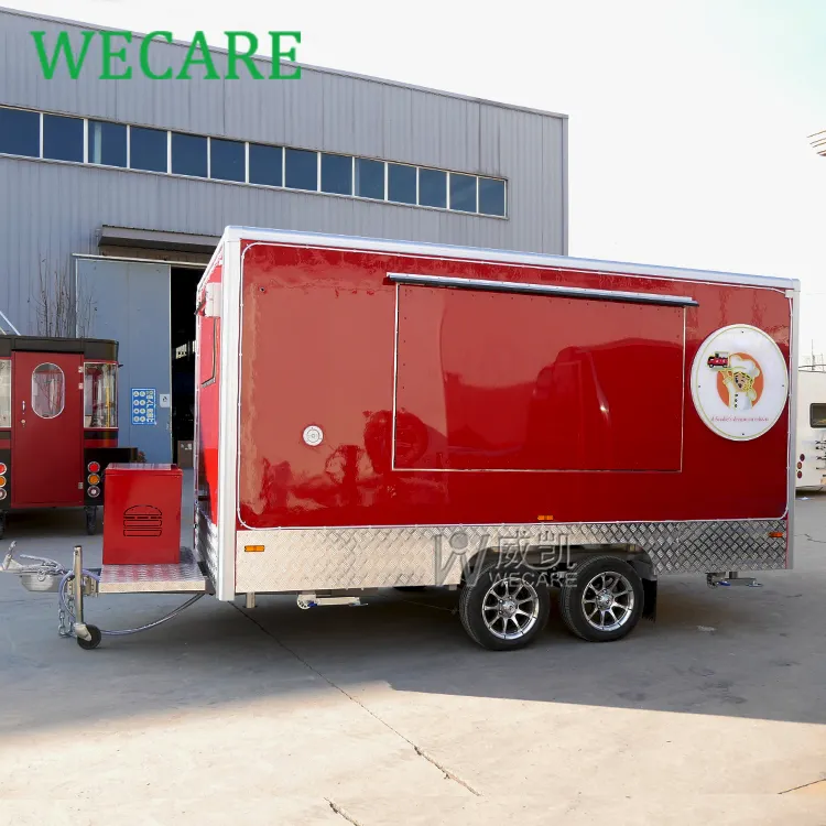 WECARE 다기능 맞춤형 식품 트레일러 야외 커피 핫도그 카트 스낵 식품 피자 타코 트럭 Remolque 식품 트럭