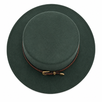 Chapeau Fedora en feutre de laine avec logo personnalisé, vente en gros, fabrication usine, ceinture décorative, large bord plat, unisexe, pour usage quotidien, fêtes et occasions formelles, couronne haute