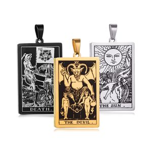 Colgantes Vintage de Acero Inoxidable con 22 Cartas de <span class=keywords><strong>Tarot</strong></span>, Colgantes de Sol, <span class=keywords><strong>Luna</strong></span>, Estrella, Mago, Astrología, Adivinación, Collares, Accesorio - Product Image 1