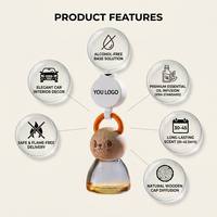 Diffuseur de voiture de luxe sculpté en forme de chat avec couvercle en bois pour décoration intérieure moderne, vente en gros, marque privée, ensemble premium