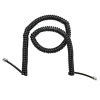 Kabel Spiral Telepon 5m dengan Konektor RJ10 Kabel Spiral Telepon dengan Konektor RJ10 di Kedua Sisi Kabel Spiral Keriting