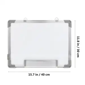 Produttore 40x30 cm lavagna bianca magnetica portatile cancellabile a secco appesa lavagna a doppia faccia con cornice in alluminio argento