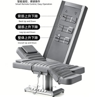 Table de massage moderne en acier inoxydable avec commande au pied intégrée, électrique, portable, 3 moteurs, lit de beauté pour soins du visage