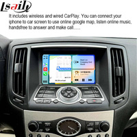 Modul Lsailt 7 Inci Wireless Apple CarPlay & Android Auto + Layar Sentuh untuk Infiniti G37 G35 Coupe dengan Kontrol Setir