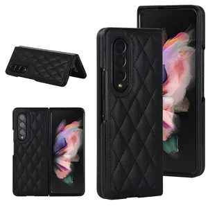 Soft Touch Rhombic Microfiber Folding Phone Case For Samsung Galaxy Z Fold4 Mobile Phone Cases Bag