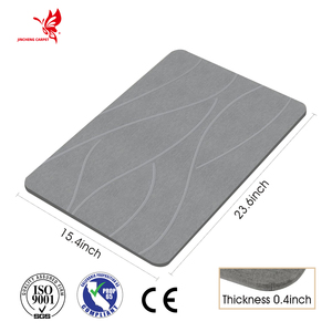 שטיח אמבטיה דיאטומי אקולוגי בהתאמה אישית סיטונאי, עיצוב גלי מודרני, מונע החלקה, ייבוש מהיר לחדרי אמבטיה - Product Image 3