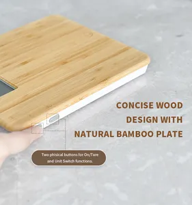 Prägnante Holz Design LCD-Anzeige Haushalt digitale Bambus Lebensmittel Waage Küchen waage