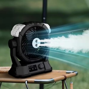 Ventilateur de camping portable à brume d'eau, rechargeable, avec réservoir d'eau de 320 ml, lumière LED, ventilateur de bureau suspendu pour extérieur - Product Image 2