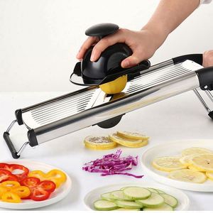 Adjustable Manual Kitchen Mandoline Slicer Onion Potato Cutter Stainless Steel <b>Vegetable</b> <b>Chopper</b> - Product Image 2
