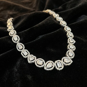 <b>Top</b> Selling White Gold Diamond Mix-Match Halo Symphony Necklace Luxury Women's <b>Wedding</b> Jewelry - Product Image 4
