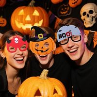 Masques en feutre d'Halloween en gros – Masques pour les yeux, design pirate et citrouille, décorations pour fêtes et célébrations festives
