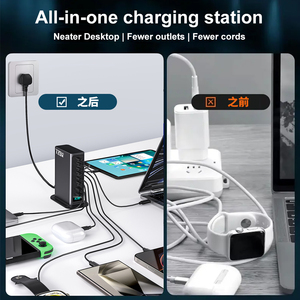 Station de charge multiport GaN 720W de haute qualité 6C2A, adaptateur Type C PD <span class=keywords><strong>140W</strong></span>, <span class=keywords><strong>chargeur</strong></span> portable pour tous les ordinateurs portables <span class=keywords><strong>Apple</strong></span> <span class=keywords><strong>140W</strong></span> - Product Image 3