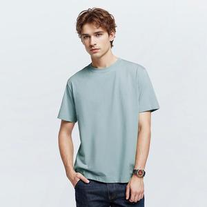 T-shirt décontracté pour homme en coton 100% épais, tricoté, col rond, anti-plis, anti-bouloches, coupe oversize, manches courtes - Product Image 1