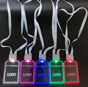 Customized Logo <b>LED</b> Acrylic ID Card Lanyard - Product Image 1